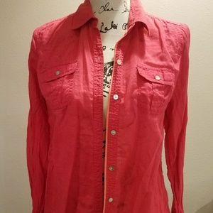 Express-Bright pink/coral button down